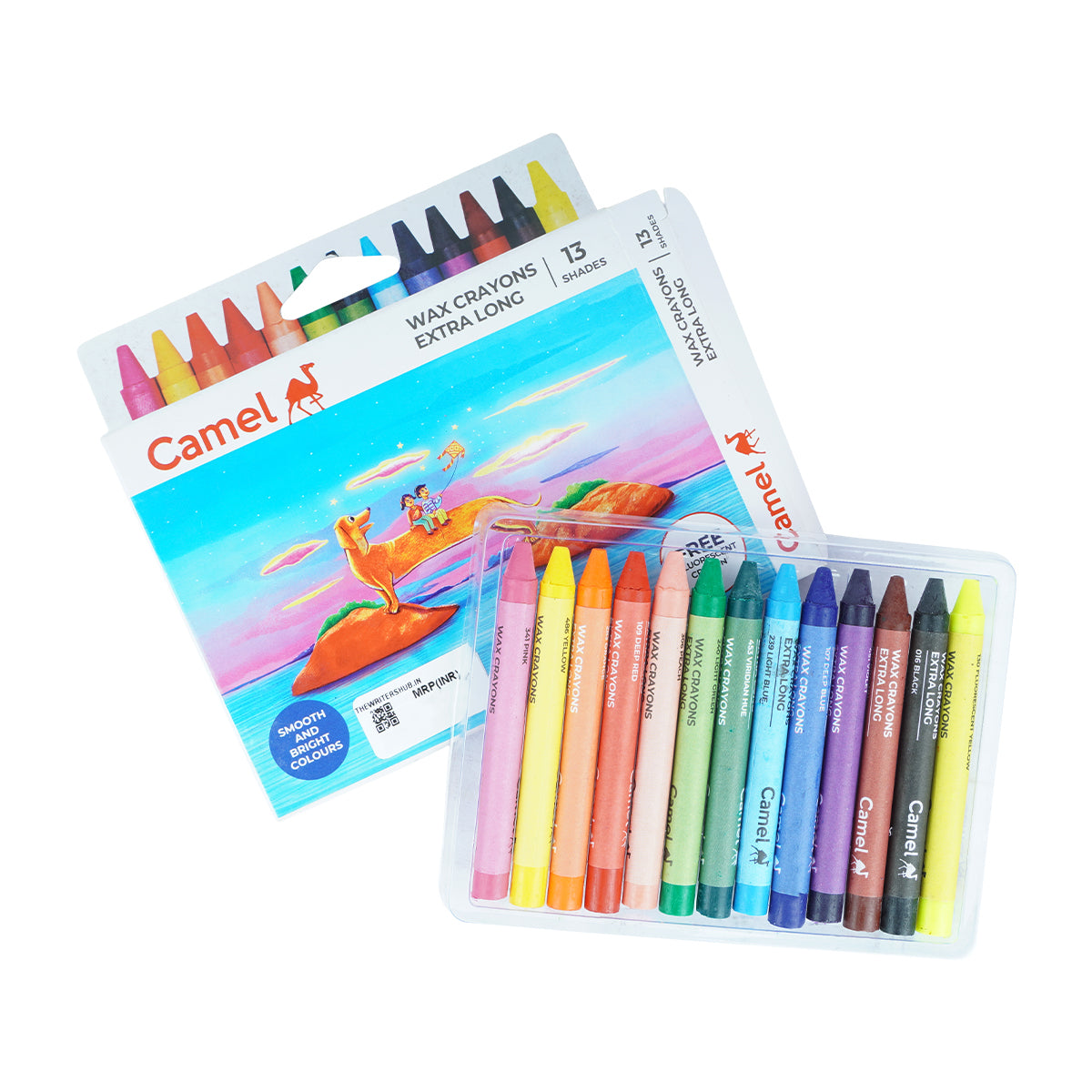 Camel Extra Long 13 Shades Wax Crayons – Pack of 2