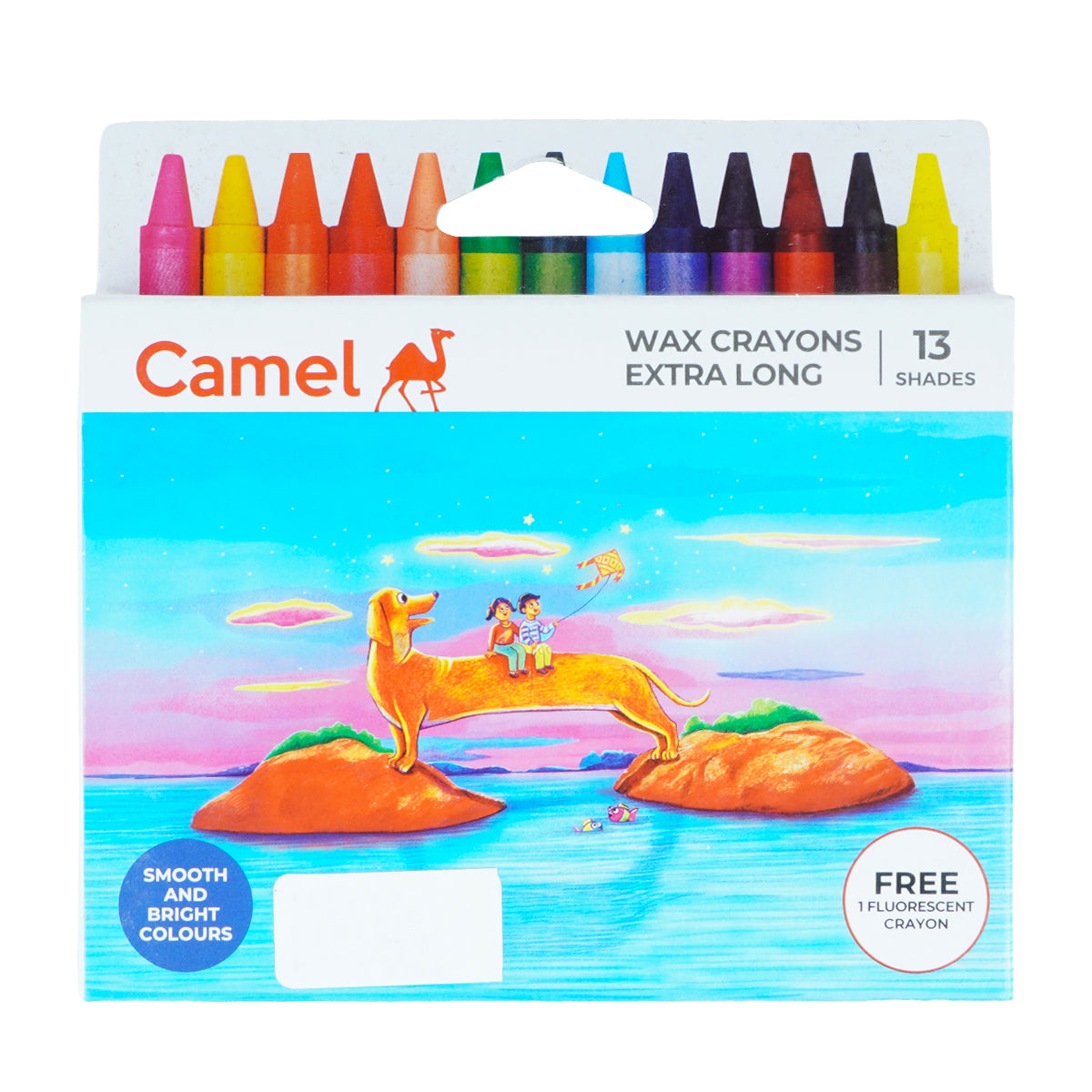 Camel Extra Long 13 Shades Wax Crayons – Pack of 2