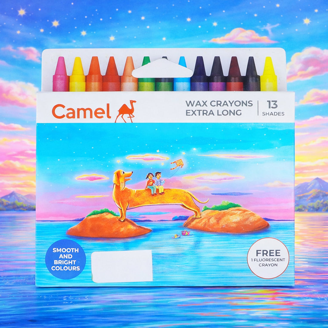 Camel Extra Long 13 Shades Wax Crayons – Pack of 2