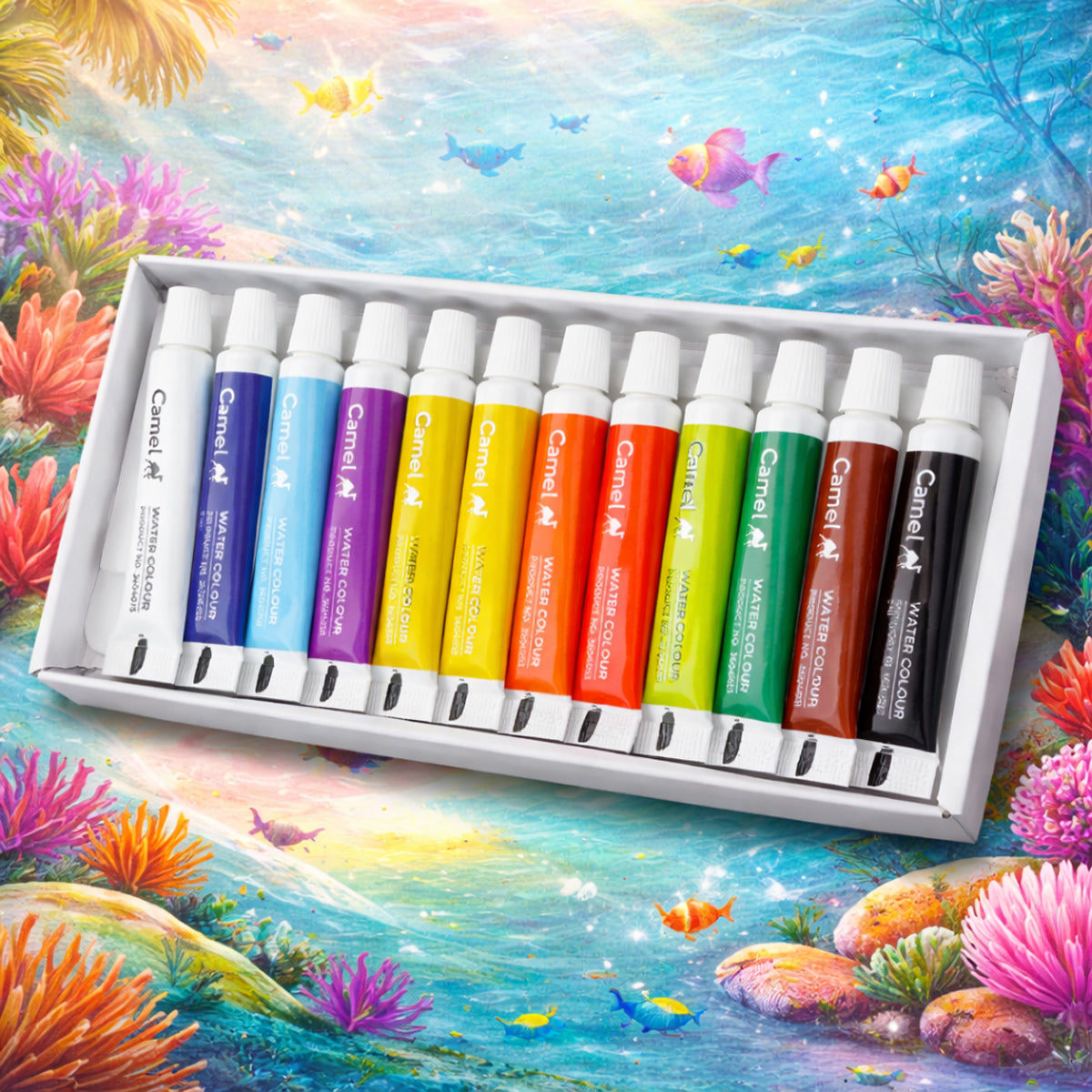 Camel 12 Shades Water Colour Tubes – 5 ml Each