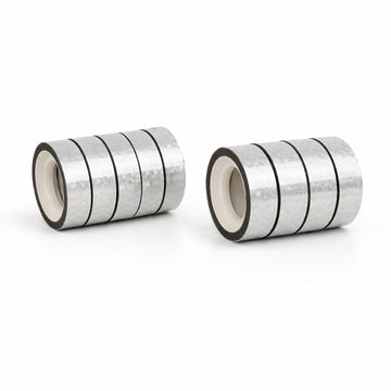 AAC Silver Glitter Tape Pack of 10 - Sparkling Craft Adhesive