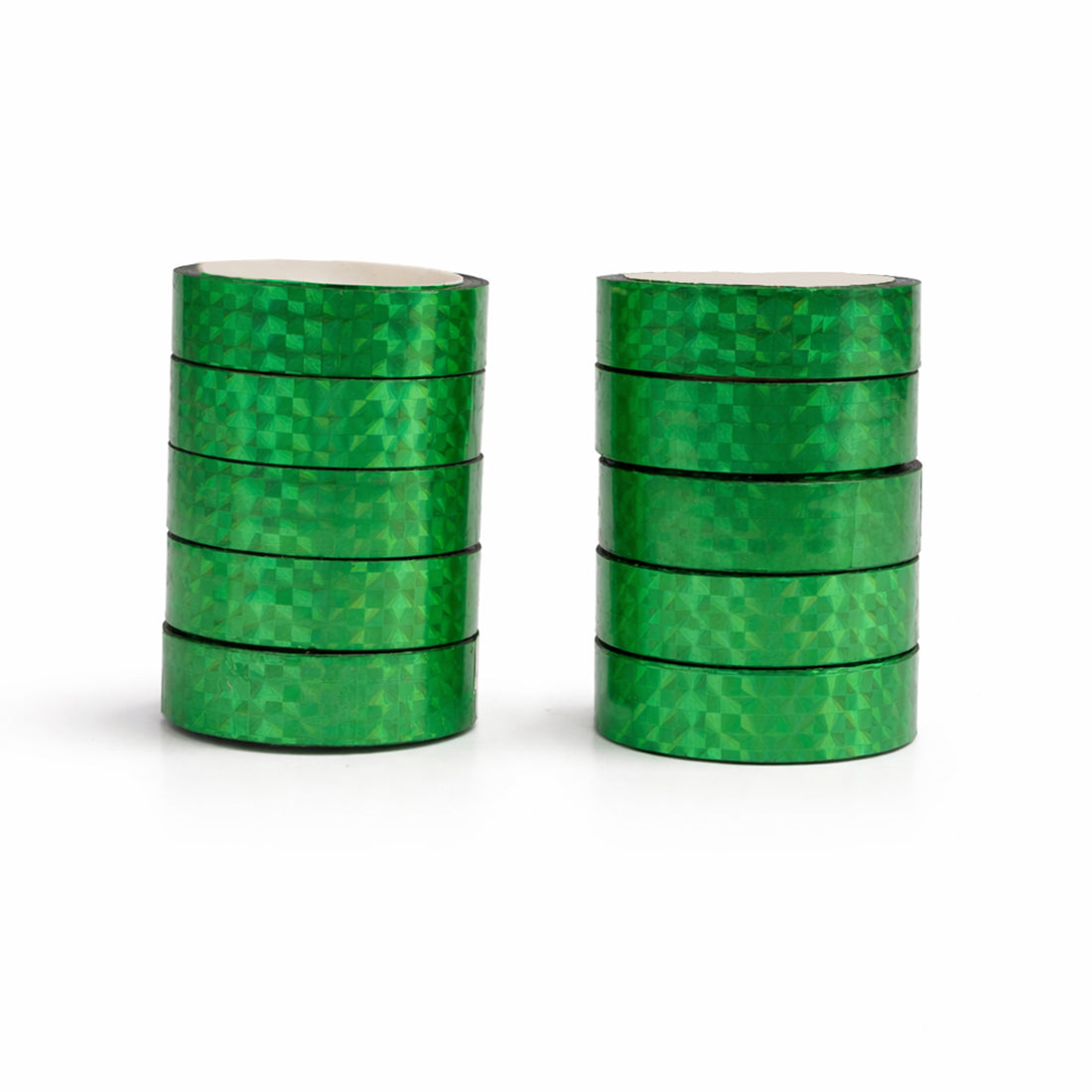 AAC Green Glitter Tape Pack of 10 - Sparkling Craft Adhesive