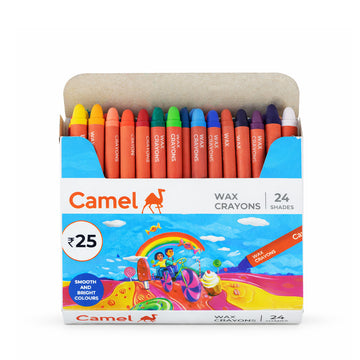 Camel 24 Shades Wax Crayons Pack of 3 – Smooth & Vibrant Kids Crayons