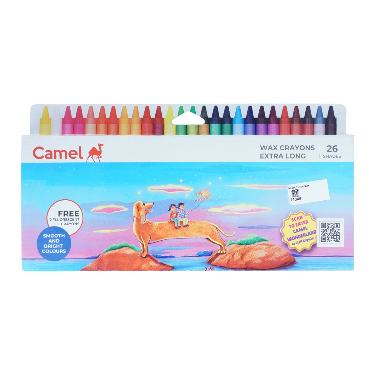 Camel Extra Long 26 Assorted Shades Wax Crayons – Smooth & Durable Kids Crayons