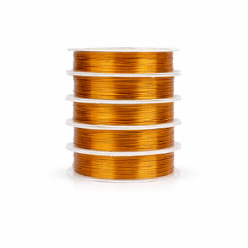 AAC Gold Colour Copper Wire Pack of 5 - 0.4mm Pure Copper for Crafts