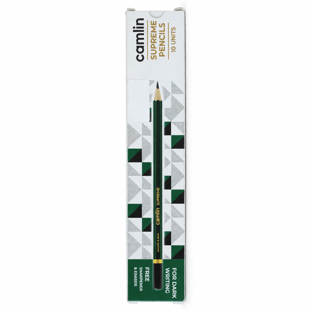 Camlin Supreme Green Body Pencils Set of 10 – Smooth & Strong Writing Pencils
