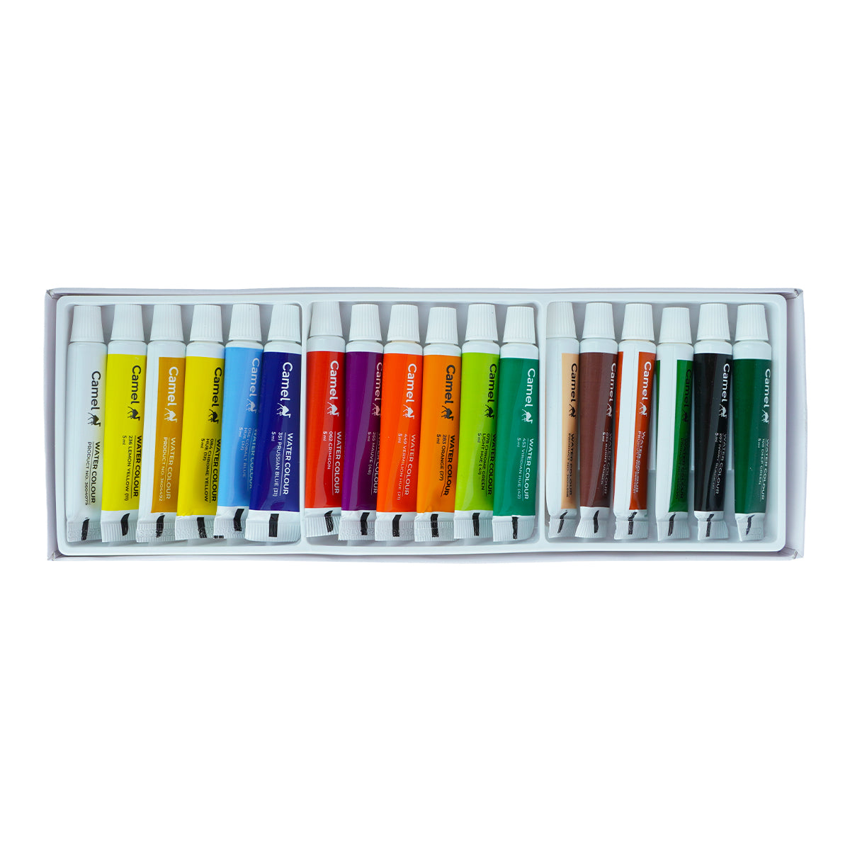 Camel 18 Shades Water Colour Tubes – 5 ml Premium Artist Watercolours