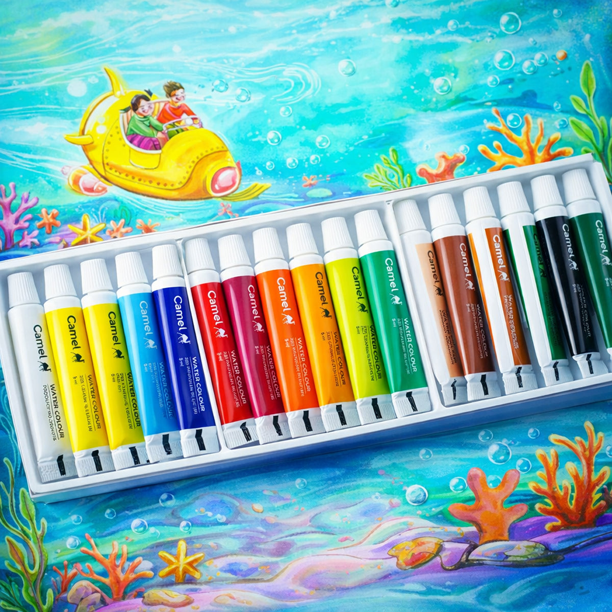 Camel 18 Shades Water Colour Tubes – 5 ml Premium Artist Watercolours