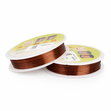 AAC Brown Colour Pure Copper Wire - 0.4mm Diameter, Pack of 2 for Crafts & Wiring