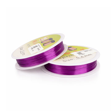 AAC Purple Colour Pure Copper Wire - 0.4mm Diameter, Pack of 2 for Crafts & Wiring