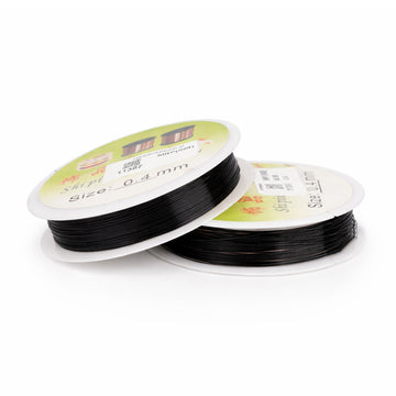 AAC Black Colour Pure Copper Wire - 0.4mm Diameter, Pack of 2 for Crafts & Wiring