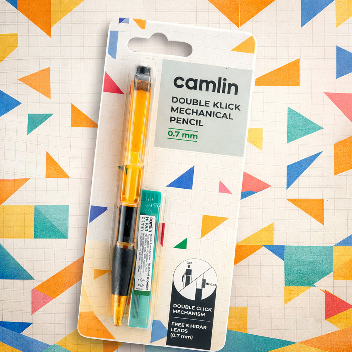 Camlin Double Klick Orange Body 0.7 mm Mechanical Pencil – Pack of 2