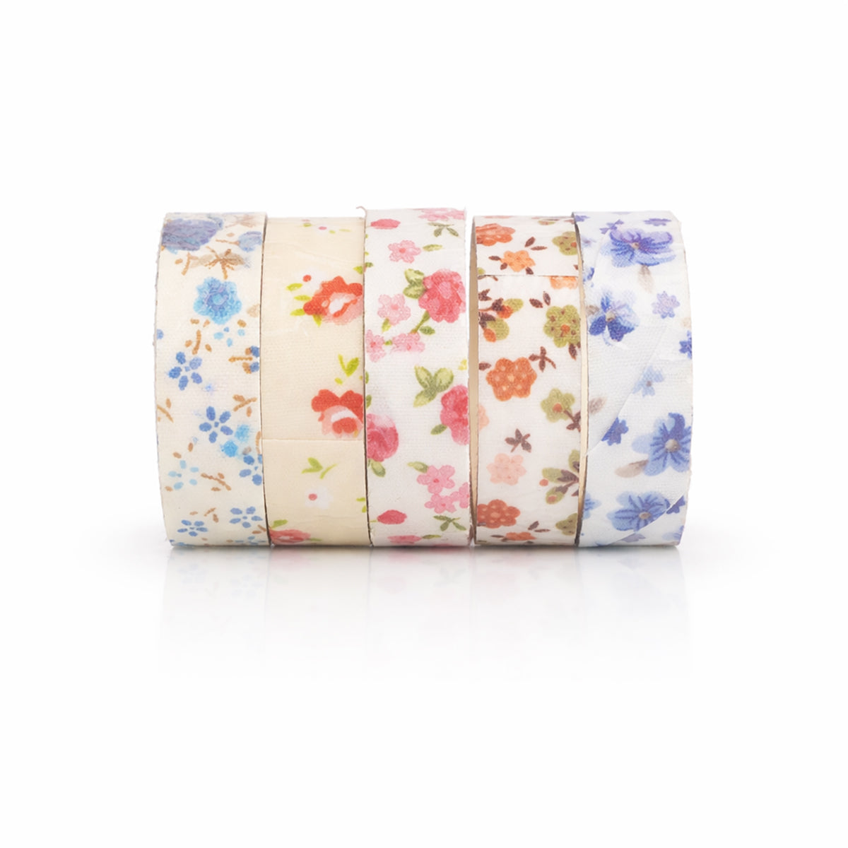 AAC Multicolour Floral Washi Tapes Pack of 5 - Decorative Craft Tape