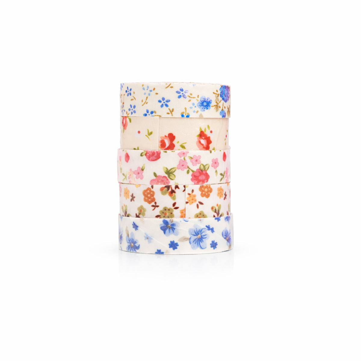 AAC Multicolour Floral Washi Tapes Pack of 5 - Decorative Craft Tape