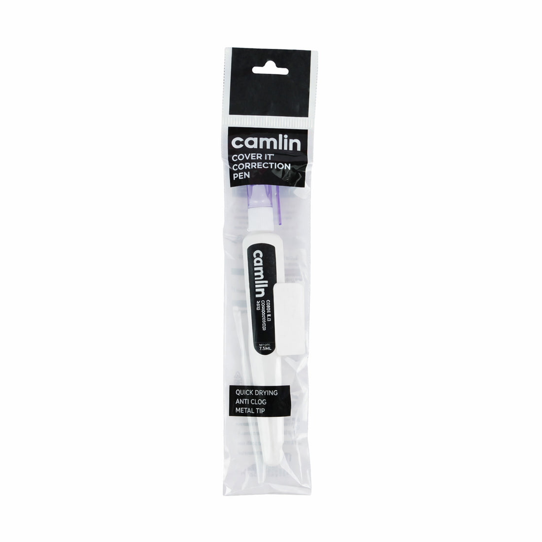 Camlin Cover It Correction Pen Set of 2 | Quick‑Drying White‑Out for School & Office