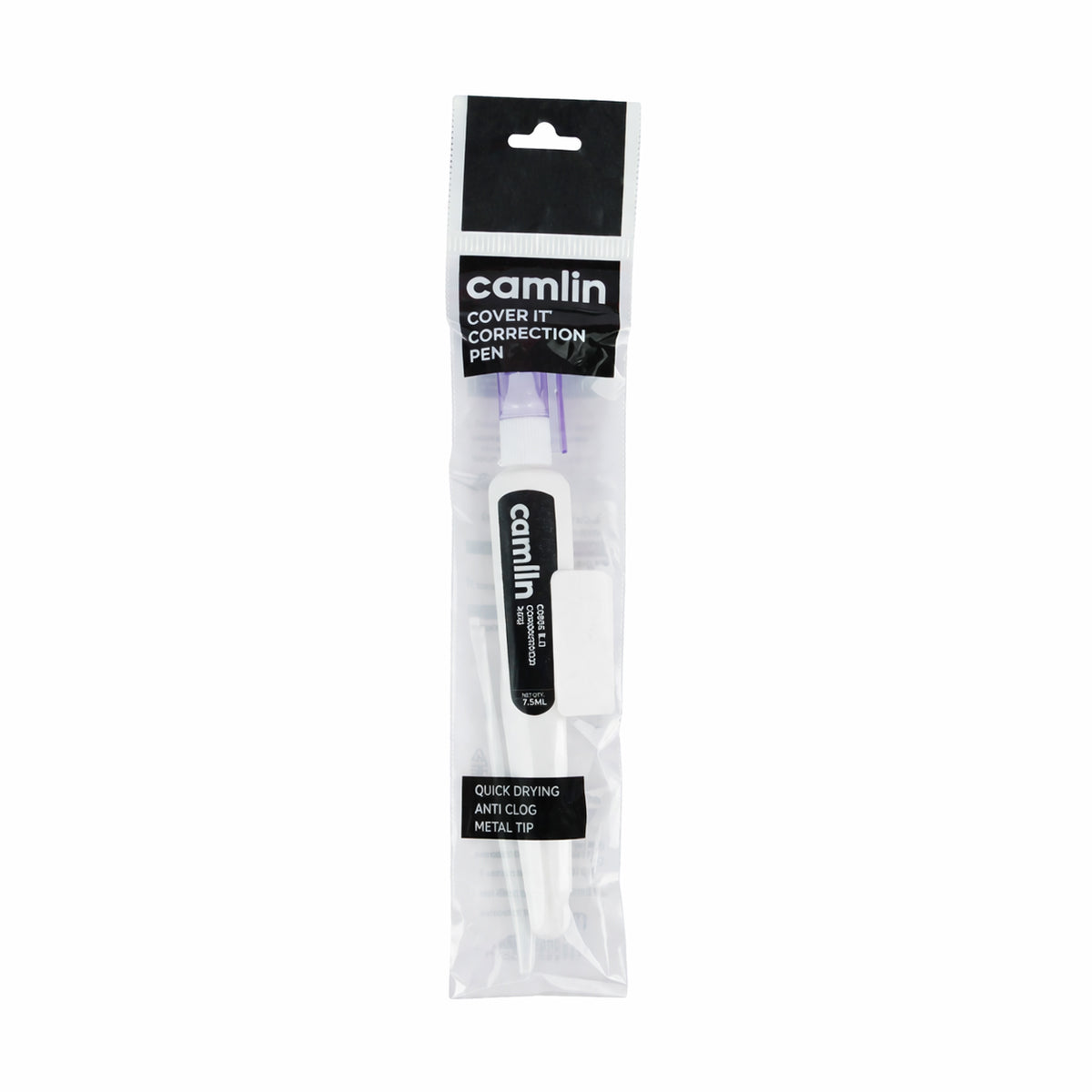 Camlin Cover It Correction Pen Set of 2 | Quick‑Drying White‑Out for School & Office