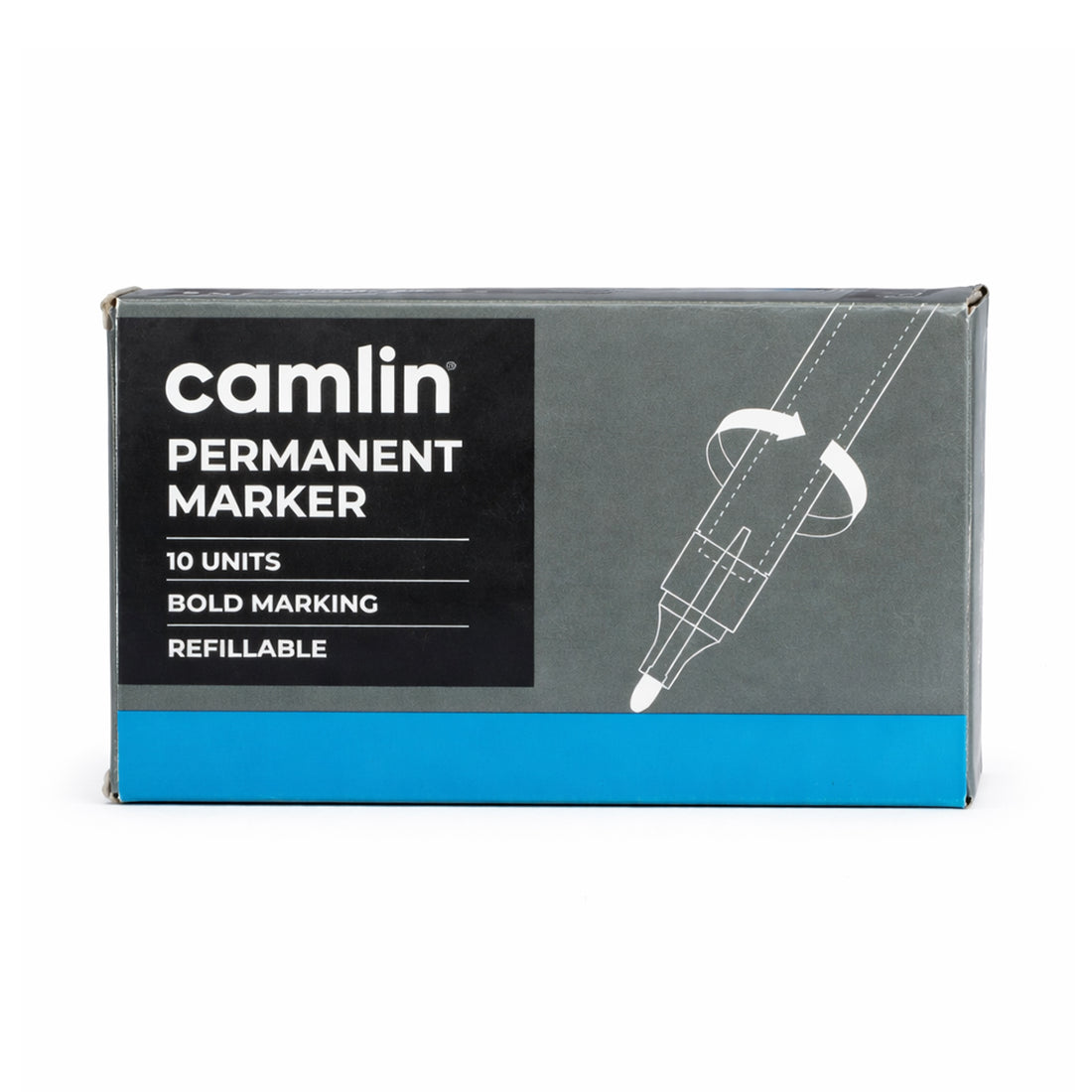 Camlin Blue Bullet Tip Permanent Marker Set of 10