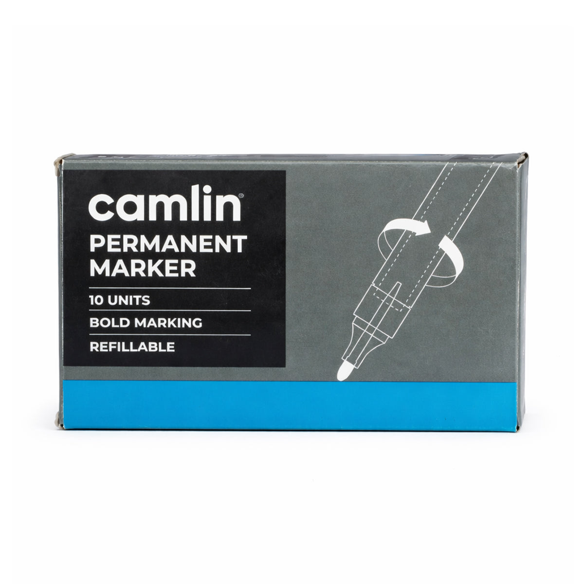 Camlin Blue Bullet Tip Permanent Marker Set of 10