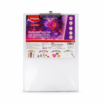Maped Clip Board Exam Pad - Transparent Durable Writing Board