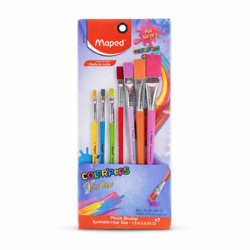 Maped Color'Peps Synthetic Flat Brushes Set of 7 - Sizes 1-12