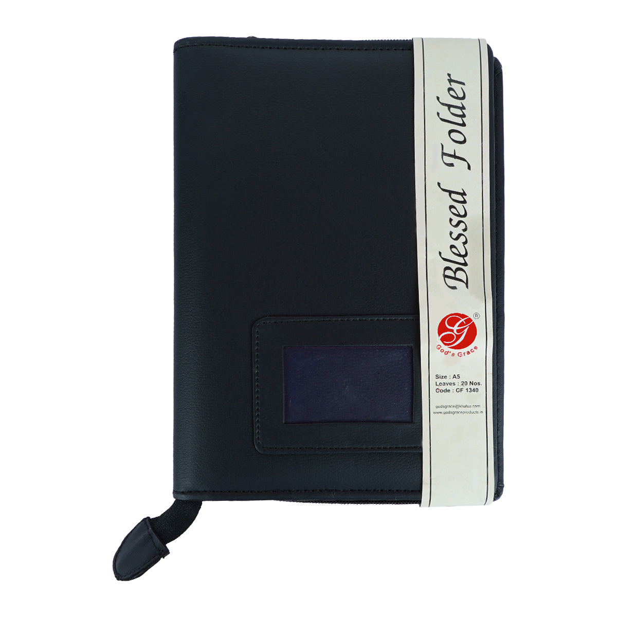 God's Grace Black A5 20 Leaves Stitched Blessed Folder