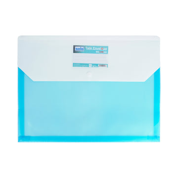 Solo MC312 FC Blue My Clear Bag – Twin Pocket with Button Closure