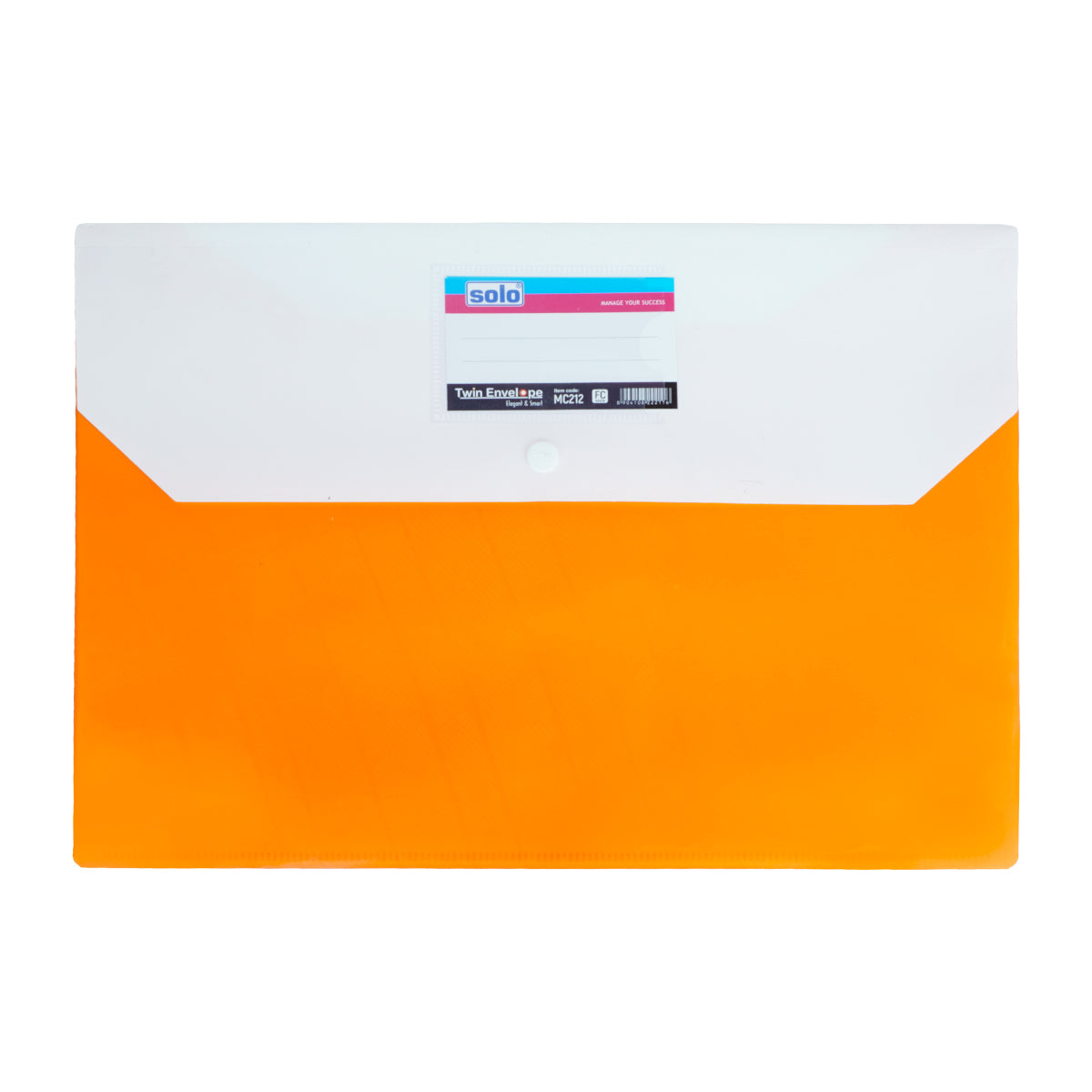 Solo MC212 FC Orange My Clear Bag – Twin Pocket with Button Closure