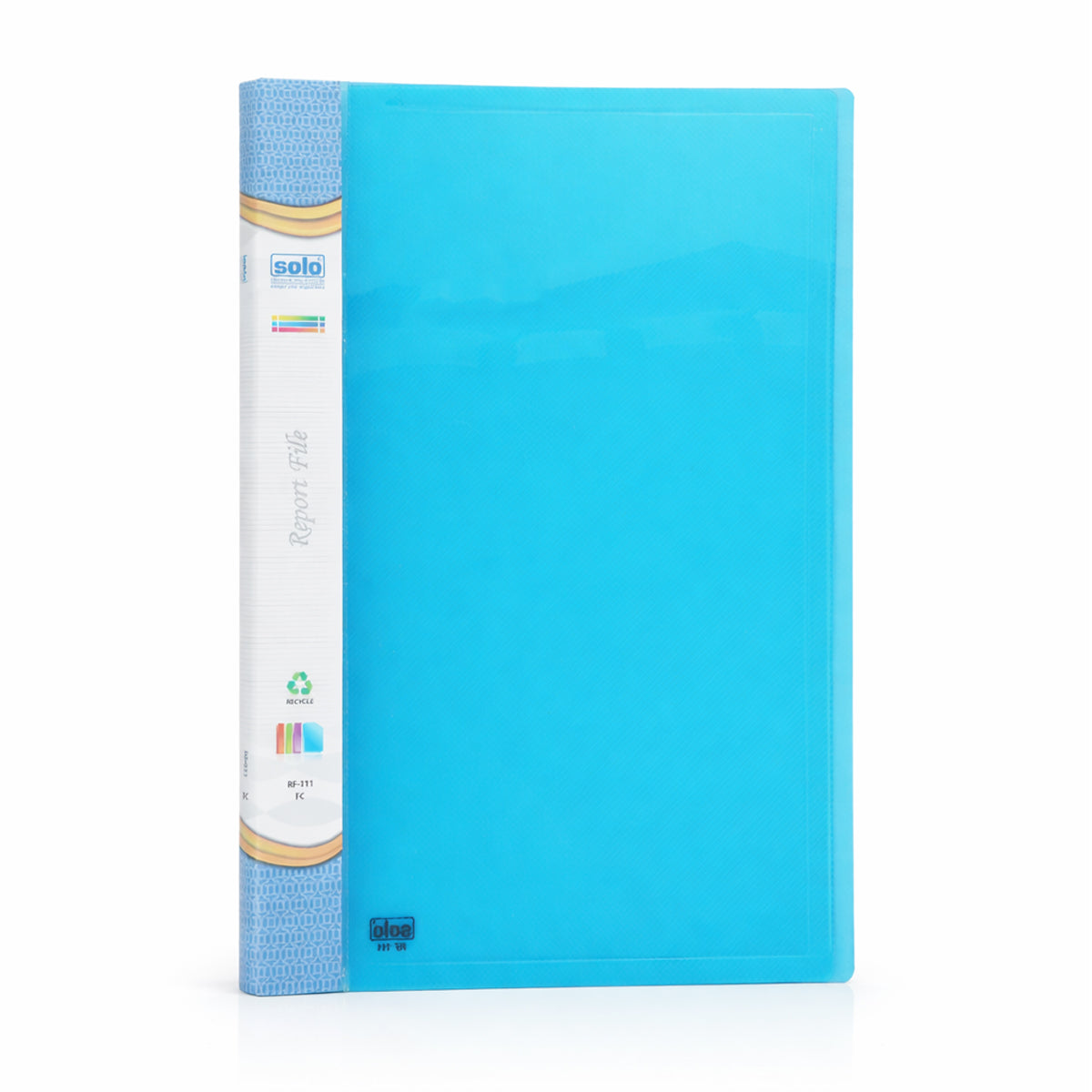 Solo RF‑111 FC Transparent Blue Single Pocket File – One‑Touch Clip