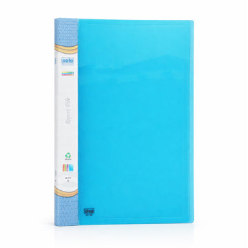 Solo RF‑111 FC Transparent Blue Single Pocket File – One‑Touch Clip