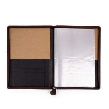 God’s Grace Brown F/S 10‑Leaves Stitched Blessed Folder – Premium Leather Folder
