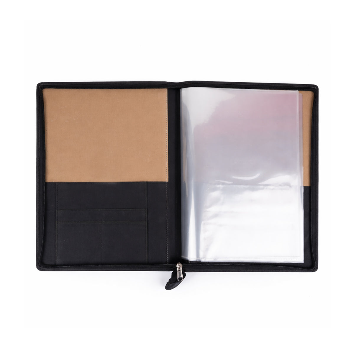 God's Grace Black Full Size 10 Leaves Stitched Blessed Folder - Premium PU Leather