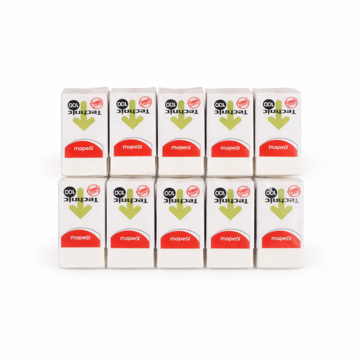 Maped Technic 100 Eraser Box of 3 - Premium White Rubber Erasers