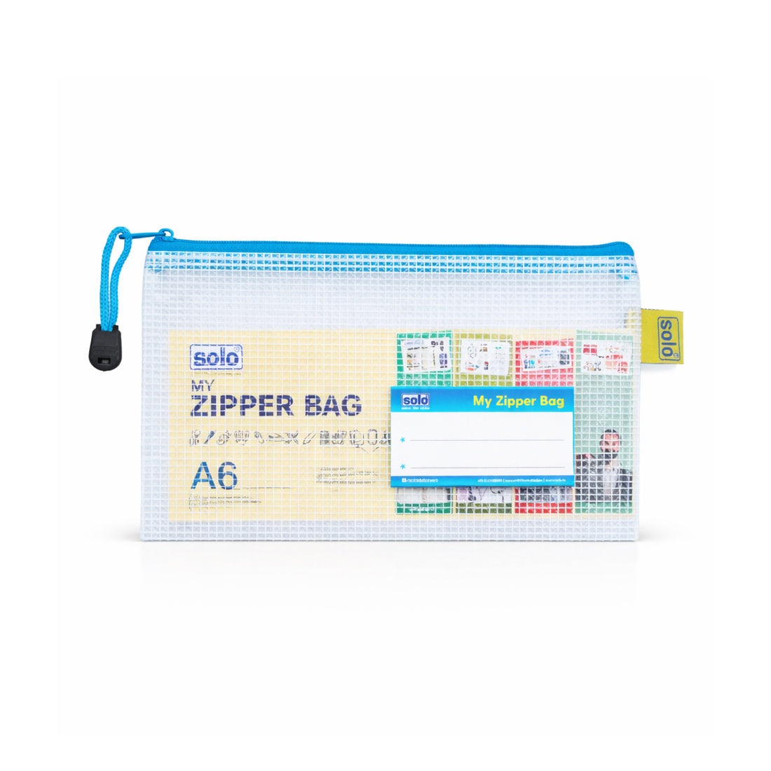Solo MFA61 Blue My Zipper Bag – A6 Transparent Storage Pouch