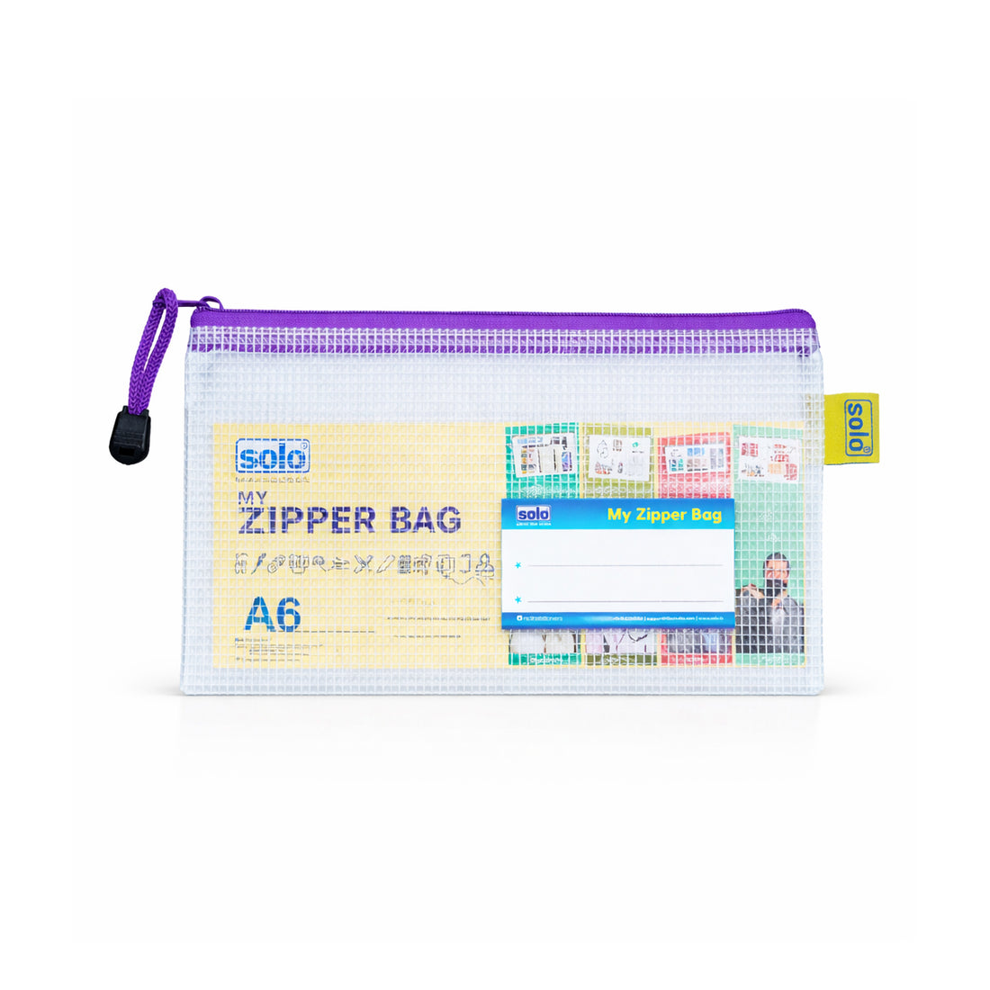 Solo MFA61 Purple My Zipper Bag – A6 Transparent Storage Pouch