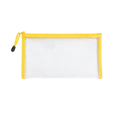 Solo PB104 A6 Yellow Zipper Pouch – Transparent Storage Pouch