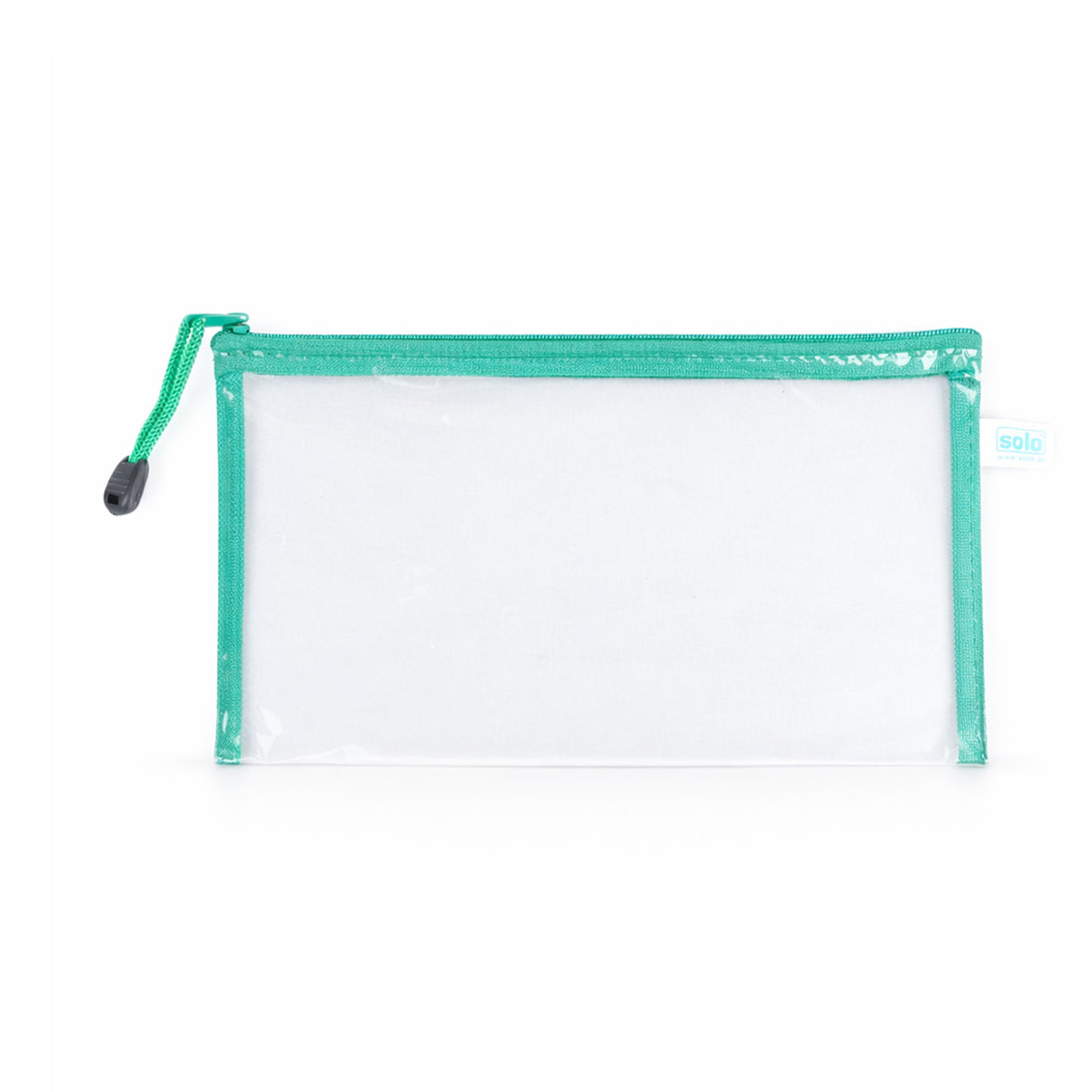 Solo PB104 A6 Green Zipper Pouch – Transparent Storage Pouch