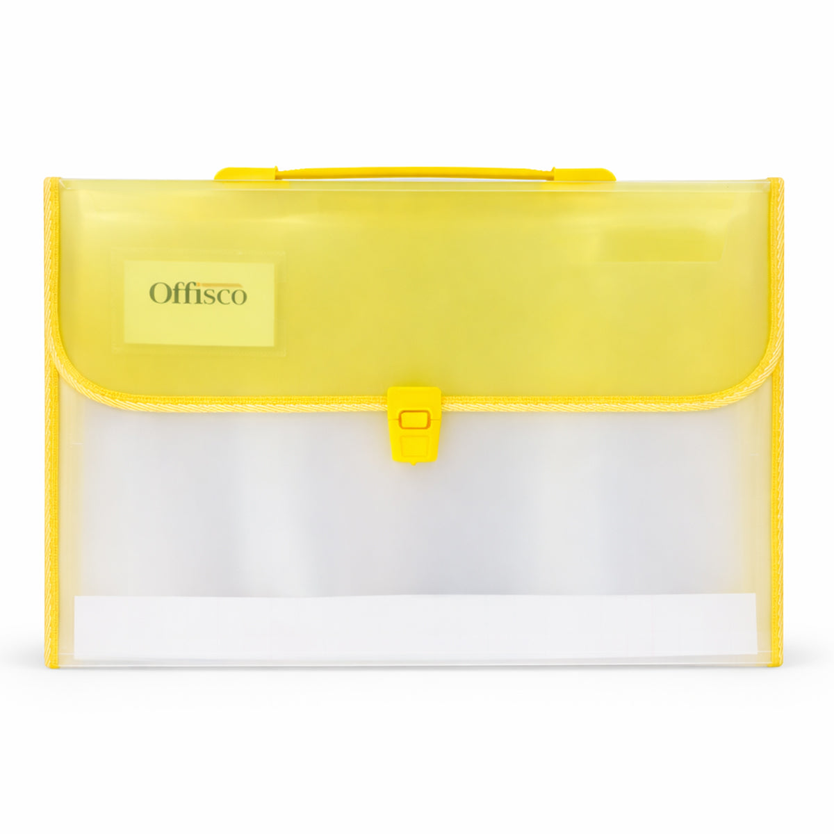 Offisco 7601 Transparent Yellow Expanding File – 13 Pocket A4 Legal File Folder
