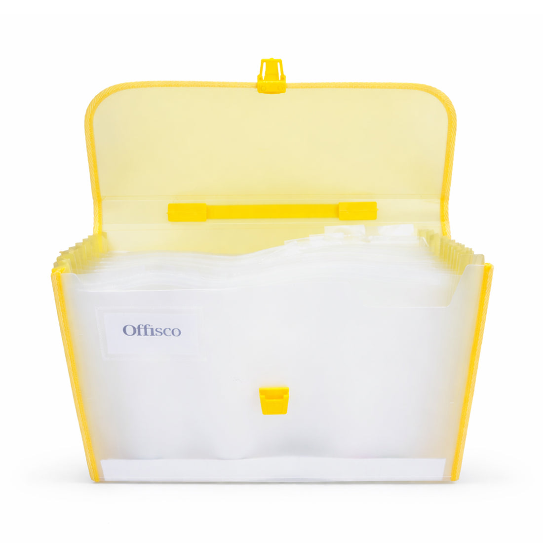 Offisco 7601 Transparent Yellow Expanding File – 13 Pocket A4 Legal File Folder