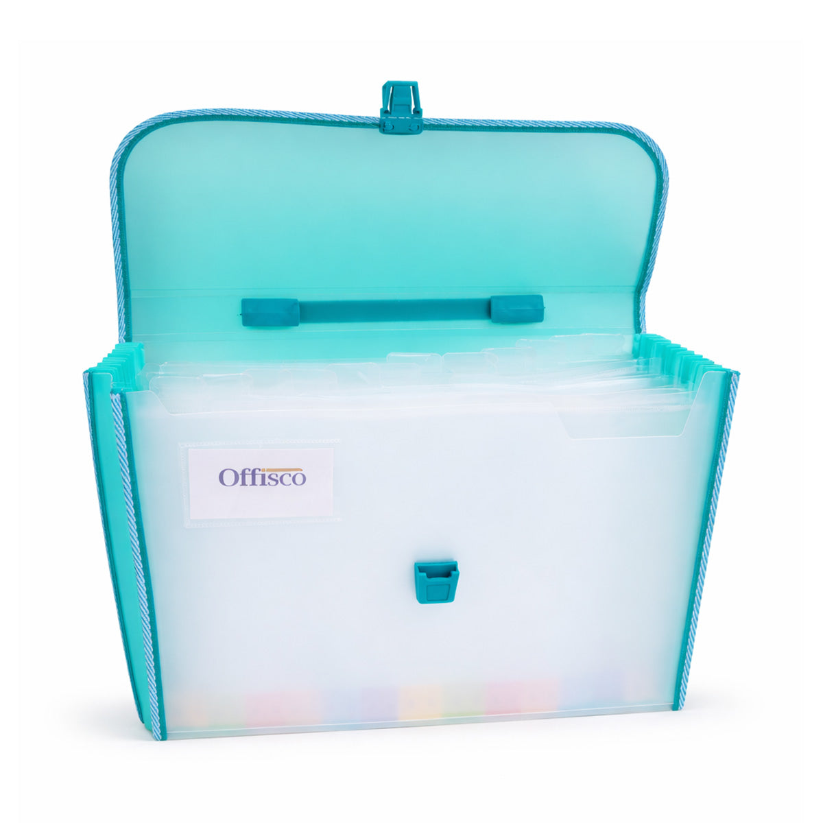 Offisco 7601 Transparent Green Expanding File – 13 Pocket A4 Legal File Folder