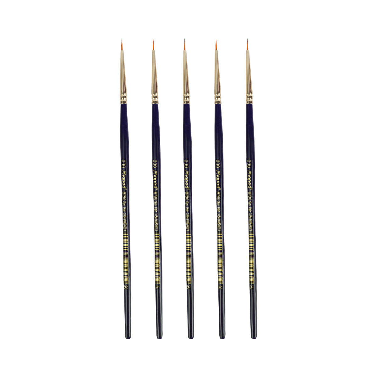 Maped Paint Brush Set – 6 Synthetic Round Brushes Size 000