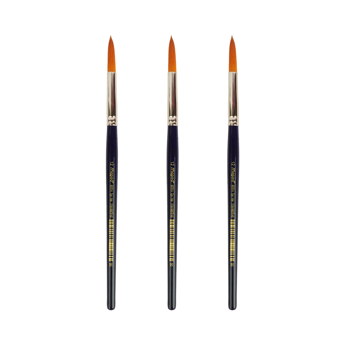 Maped Paint Brush Set – 5 Synthetic Round Brushes Size 12