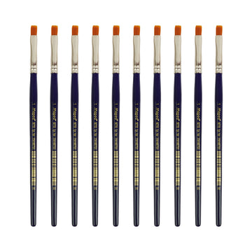 Maped Paint Brush Set - 10 Synthetic Flat Brushes, Size 1
