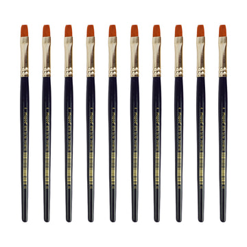 Maped Paint Brush Set - 10 Synthetic Flat Brushes, Size 4