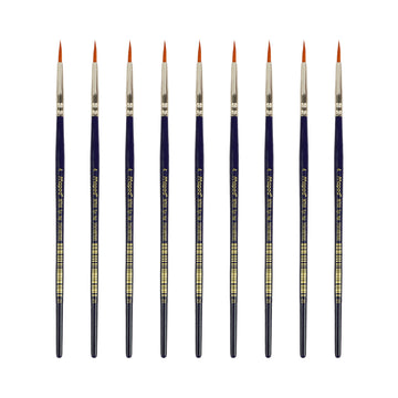 Maped Paint Brush Set - 9 Synthetic Round Brushes, Size 4