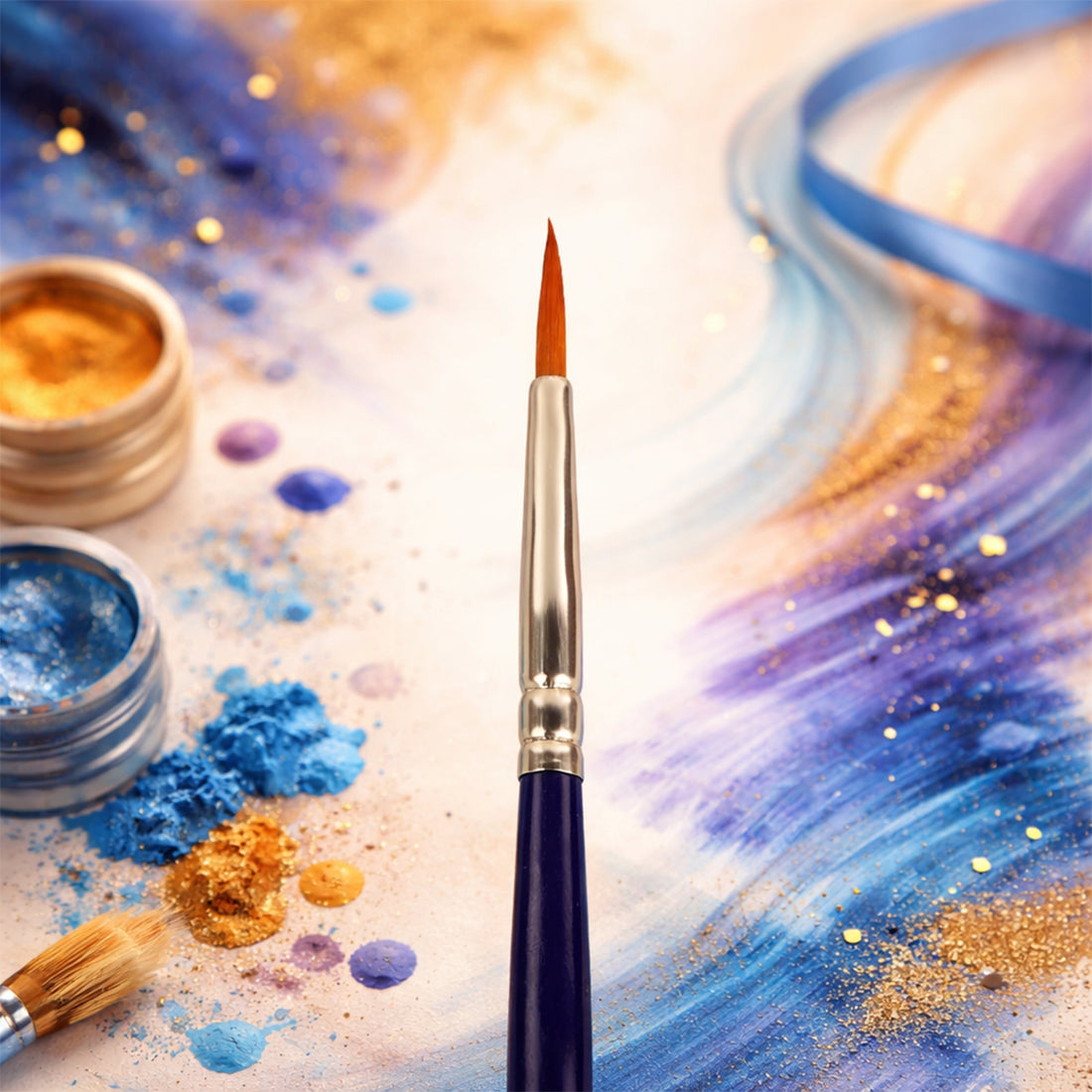 Maped Paint Brush Set - 9 Synthetic Round Brushes, Size 4