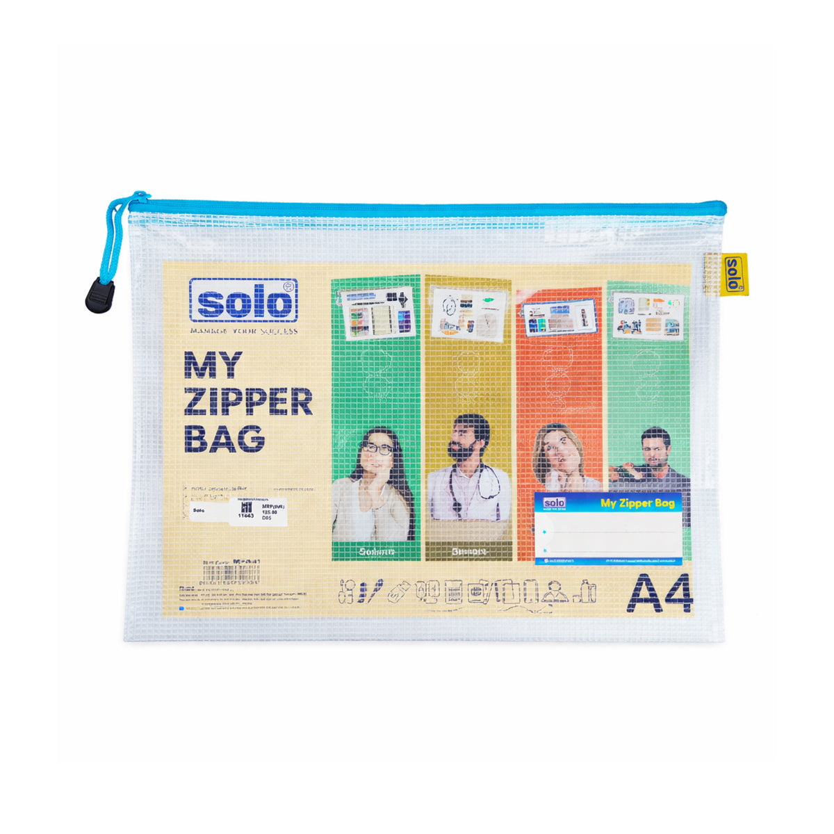 Solo MFA41 Blue My Zipper Bag – Stylish & Durable School/Office Bag