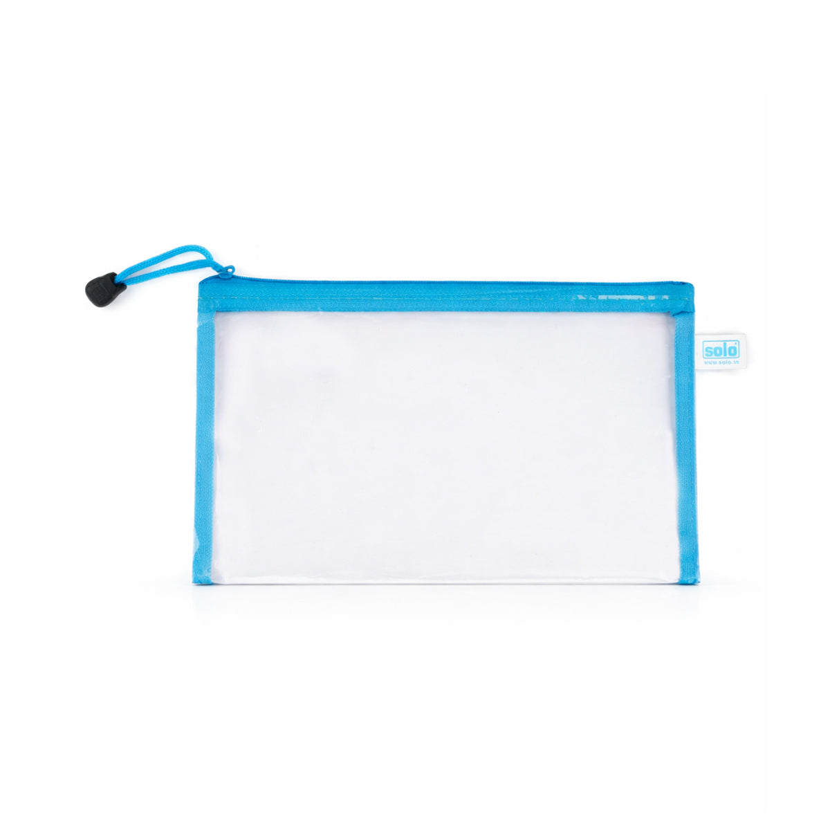 Solo PB104 A6 Blue Zipper Pouch – Transparent Multi‑Purpose Kit Organizer