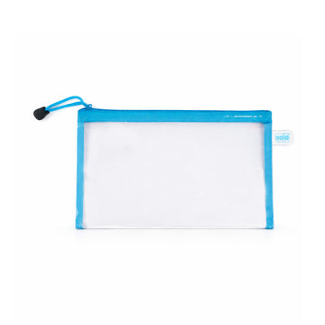 Solo PB104 A6 Blue Zipper Pouch – Transparent Multi‑Purpose Kit Organizer