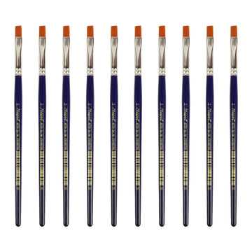 Maped Paint Brush Set - 10 Synthetic Flat Brushes, Size 2