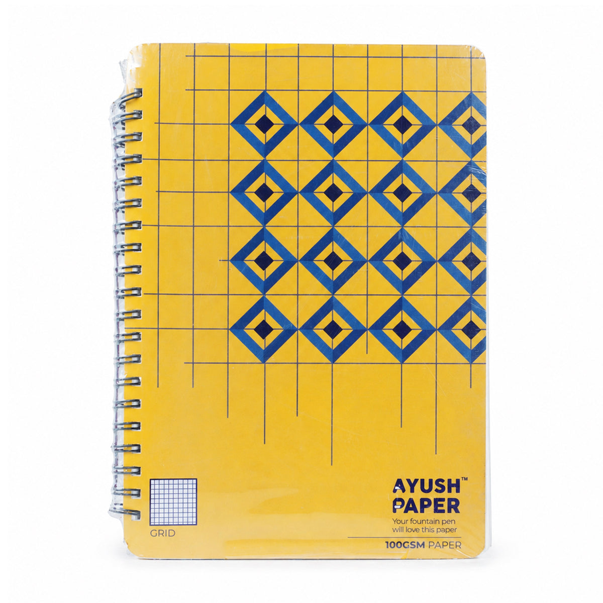 Ayush Paper Diamond Design A4 Grid Notebook – 100 GSM